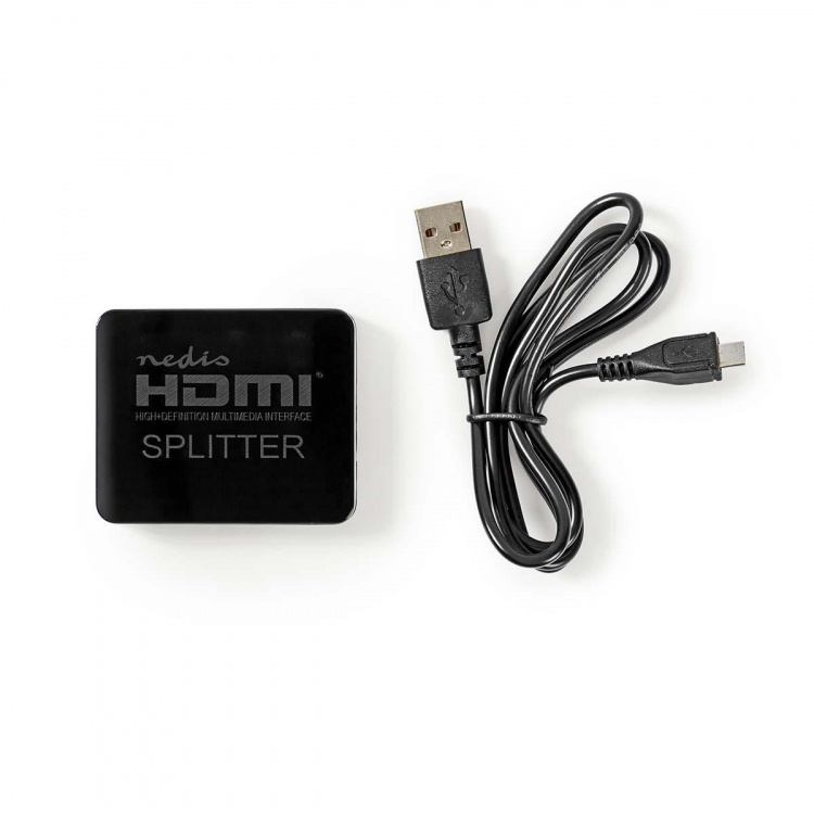 Nedis HDMI™-Splitter | 2 poort(en) | 2x HDMI™ Output | 4K@30Hz | 2.25 Gbps | ABS / PVC | Zwart