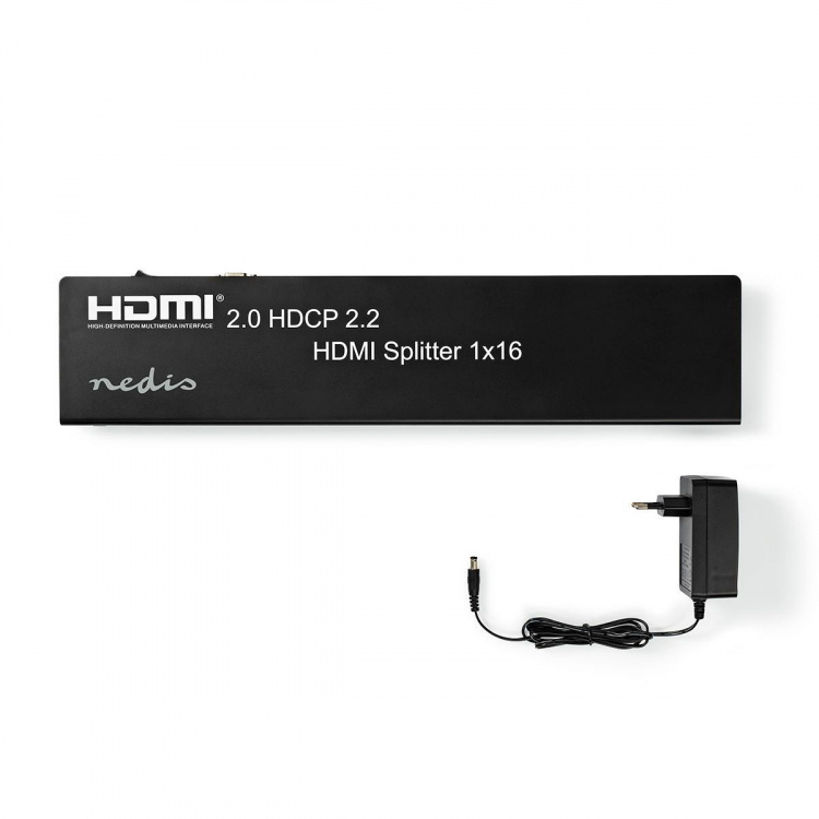 Nedis HDMI™-Splitter | 16 poort(en) | USB-A Female / 16x HDMI™ Output | 4K@60Hz | 18 Gbps | Metaal | Antraciet Nedis HDMI™-Splitter | 16 poort(en) | USB-A Female / 16x HDMI™ Output | 4K@60Hz | 18 Gbps | Metaal | Antraciet