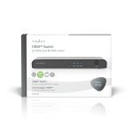 Nedis HDMI™-Switch | 3 poort(en) | 3x HDMI™ Input | 1x HDMI™ Output | 4K@60Hz | 18 Gbps | Afstandbestuurbaar | Metaal | Antraciet