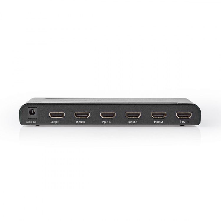 Nedis HDMI™-Switch | 5-Poorts poort(en) | 5x HDMI™ Input | 1x HDMI™ Output | 4K@60Hz | 18 Gbps | Afstandbestuurbaar | Metaal | Antraciet Nedis HDMI™-Switch | 5-Poorts poort(en) | 5x HDMI™ Input | 1x HDMI™ Output | 4K@60Hz | 18 Gbps | Afstandbestuurbaar | Metaal | Antraciet