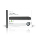 Nedis HDMI™-Switch | 5-Poorts poort(en) | 5x HDMI™ Input | 1x HDMI™ Output | 4K@60Hz | 18 Gbps | Afstandbestuurbaar | Metaal | Antraciet Nedis HDMI™-Switch | 5-Poorts poort(en) | 5x HDMI™ Input | 1x HDMI™ Output | 4K@60Hz | 18 Gbps | Afstandbestuurbaar | Metaal | Antraciet