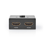 Nedis HDMI™-Switch | 3 poort(en) | 1x HDMI™ Input / 2x HDMI™ Input | 1x HDMI™ Output / 2x HDMI™ Output | 4K@60Hz | 6 Gbps | Metaal | Antraciet