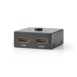 Nedis HDMI™-Switch | 3 poort(en) | 1x HDMI™ Input / 2x HDMI™ Input | 1x HDMI™ Output / 2x HDMI™ Output | 4K@60Hz | 6 Gbps | Metaal | Antraciet