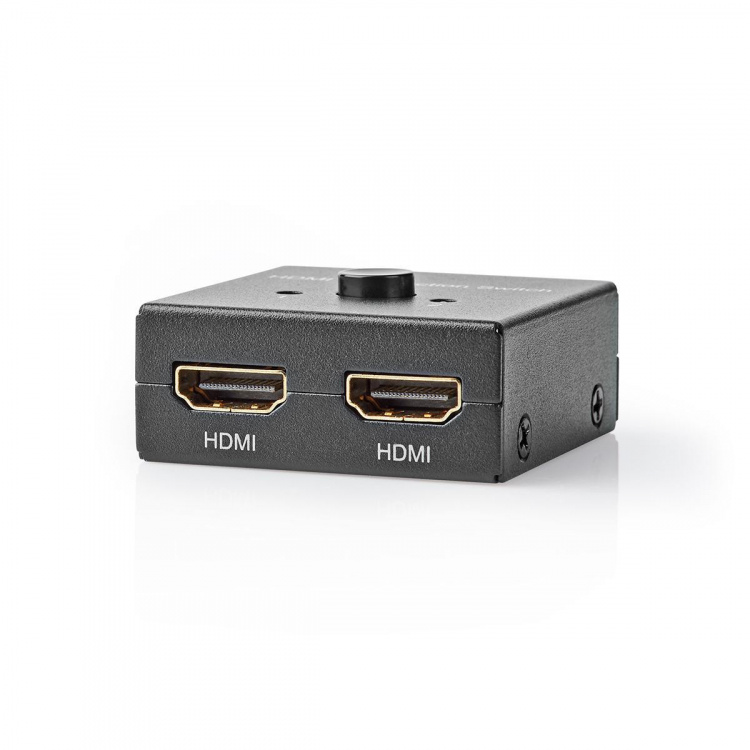 Nedis HDMI™-Switch | 3 poort(en) | 1x HDMI™ Input / 2x HDMI™ Input | 1x HDMI™ Output / 2x HDMI™ Output | 4K@60Hz | 6 Gbps | Metaal | Antraciet