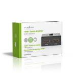 Nedis HDMI™-Switch | 3 poort(en) | 1x HDMI™ Input / 2x HDMI™ Input | 1x HDMI™ Output / 2x HDMI™ Output | 4K@60Hz | 6 Gbps | Metaal | Antraciet