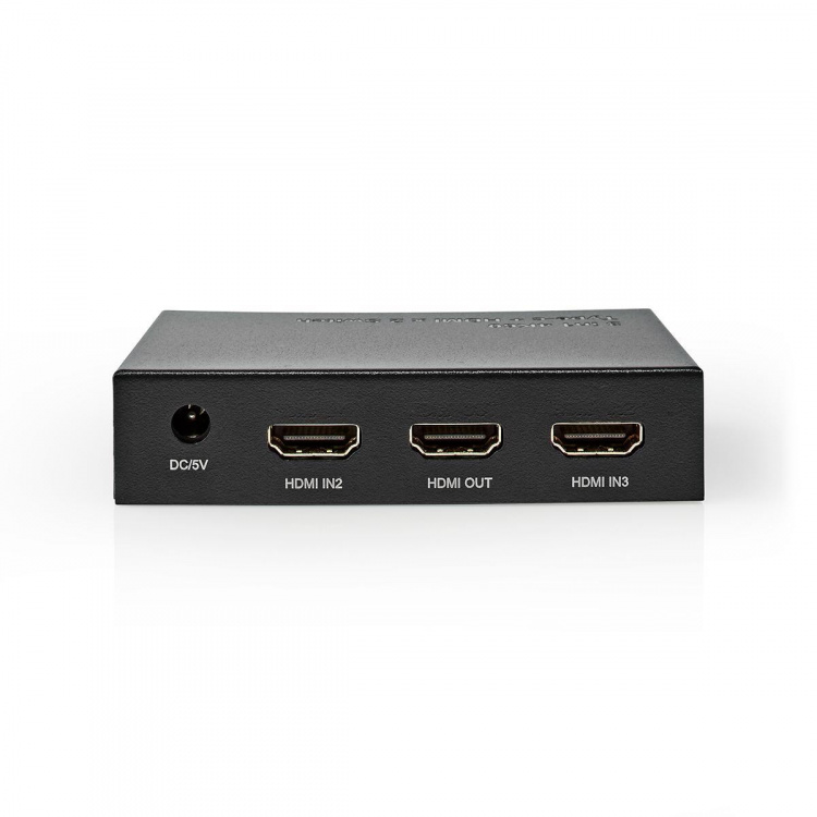 Nedis HDMI™-Switch | 3 poort(en) | 1x USB-C™ / 2x HDMI™ Input | 1x HDMI™ Output | 4K@60Hz | 18.0 Gbps | Metaal | Antraciet