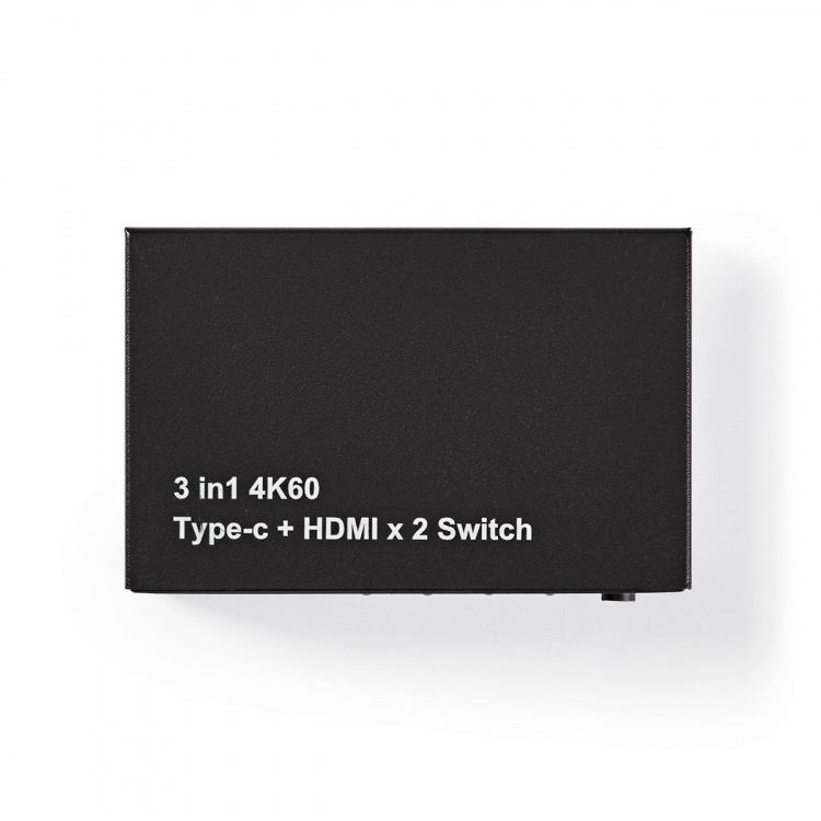 Nedis HDMI™-Switch | 3 poort(en) | 1x USB-C™ / 2x HDMI™ Input | 1x HDMI™ Output | 4K@60Hz | 18.0 Gbps | Metaal | Antraciet