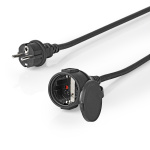 Nedis Verlengkabel Frans Male - Frans Female | Type-F (CEE 7/7) | Randaarde Stekker | 20.0 m | 3680 W | 250 V - 50/60 Hz | Soort aarding: Zijcontacten | Hoek van stopcontact: 90 ° | IP44 | H07RN-F 3G 1.5 mm² | Apparaat stroomoutput: 1 | Zwart