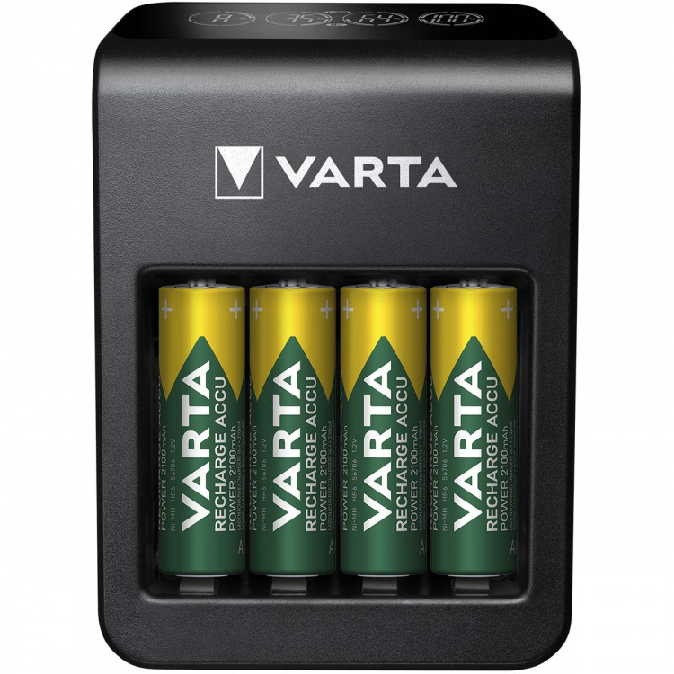 Varta NiMH LCD Plug Charger+ (AA, AAA & 9 Volt) inclusief 4x AA 2100 mAh
