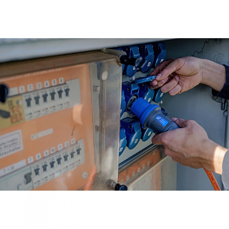 brennenstuhl CEE Verlengkabel 5m (Camping Verlengsnoer H07RN-F 3G2,5 in oranje met CEE-stekker en koppeling met afdichtdop voor permanent gebruik buitenshuis )