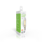 Nedis LED-Filamentlamp E14 | Kaars | 4.5 W | 470 lm | 2700 | Dimbaar | Warm Wit | Retrostijl | 1 Stuks | Doorzichtig