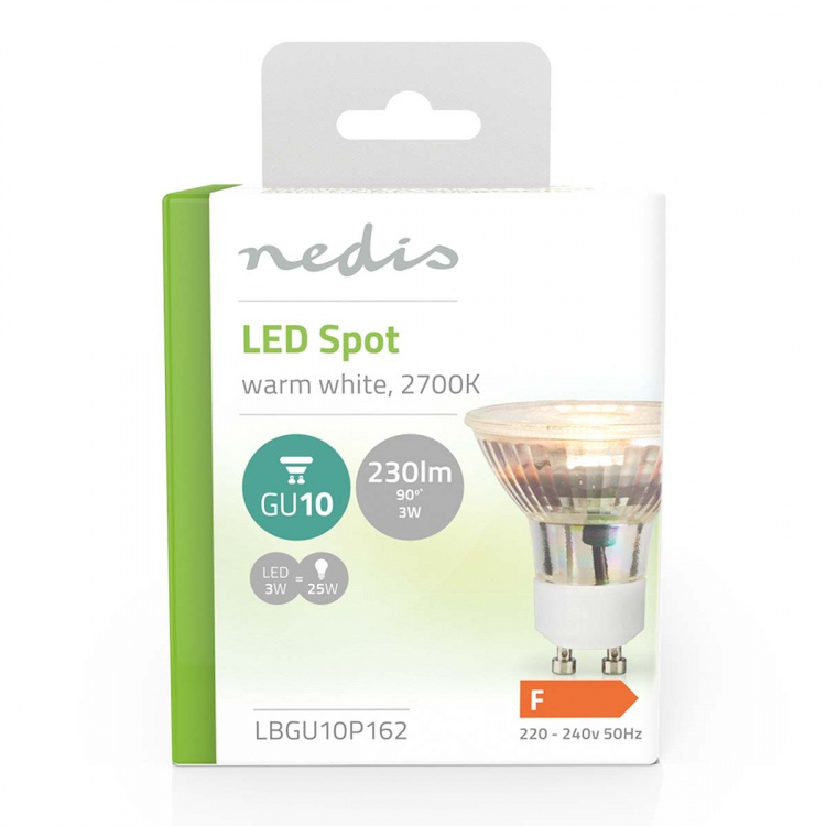 Nedis LED-Lamp GU10 | Spot | 3 W | 230 lm | 2700 K | Warm Wit | Retrostijl | 1 Stuks Nedis LED-Lamp GU10 | Spot | 3 W | 230 lm | 2700 K | Warm Wit | Retrostijl | 1 Stuks
