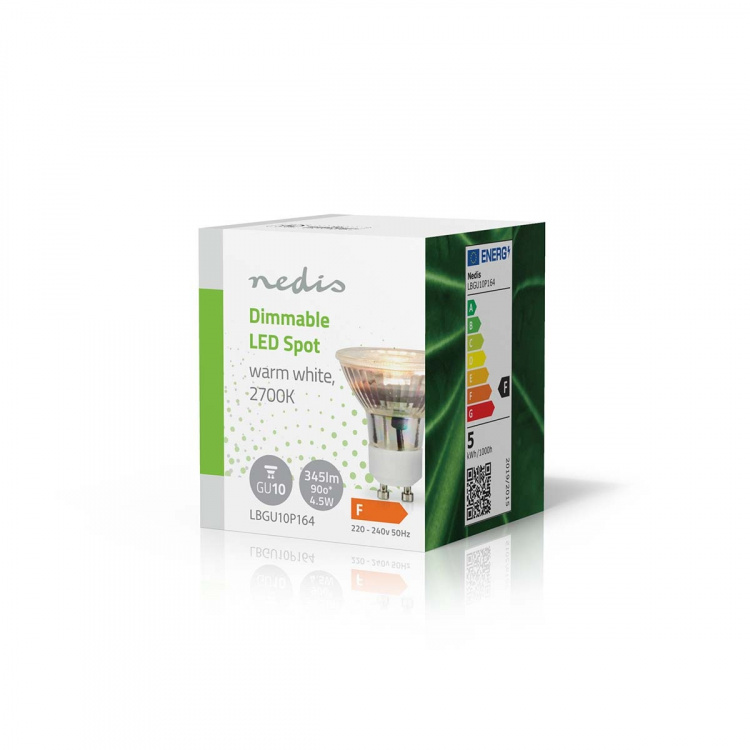 Nedis LED-Lamp GU10 | Spot | 4.5 W | 345 lm | 2700 K | Dimbaar | Warm Wit | Retrostijl | 1 Stuks Nedis LED-Lamp GU10 | Spot | 4.5 W | 345 lm | 2700 K | Dimbaar | Warm Wit | Retrostijl | 1 Stuks