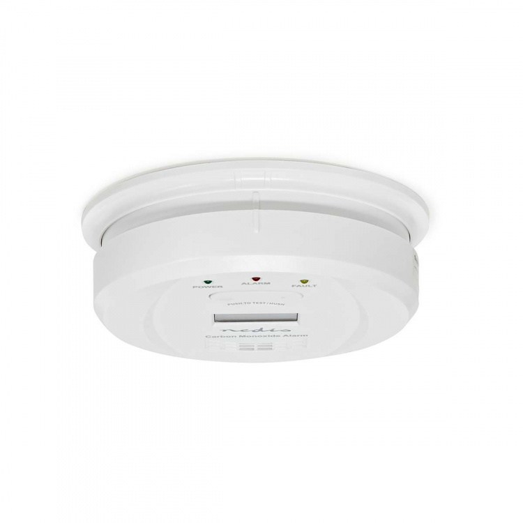 Nedis Koolmonoxidemelder | Batterij Gevoed | Batterijlevensduur tot: 5 Jaar | Met pauzeknop | Met testknop | 85 dB | Wit