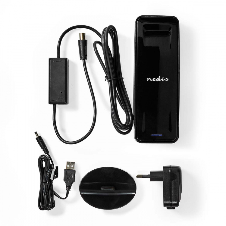 Nedis Binnenantenne | Actief | FM / UHF / VHF | Ontvangstbereik: 0-15 km | LTE700 | Versterking: 28 dB | ABS | Zwart