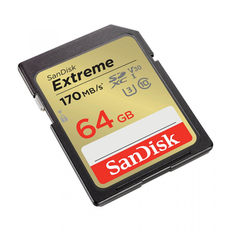 SDXC Extreme 64GB 170MB/s UHS-I C10 V30 U3  SDXC Extreme 64GB 170MB/s UHS-I C10 V30 U3
