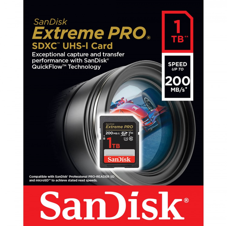 SDXC Extreme Pro 1TB 200MB/s UHS-I C10 V30 U3 SDXC Extreme Pro 1TB 200MB/s UHS-I C10 V30 U3