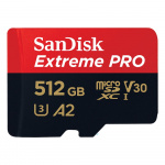 MicroSDXC Extreme Pro 512GB 200MB/s A2 C10 V30 UHS-I