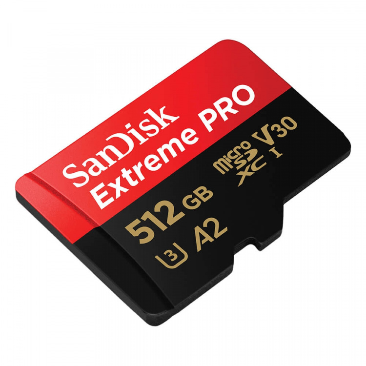 MicroSDXC Extreme Pro 512GB 200MB/s A2 C10 V30 UHS-I