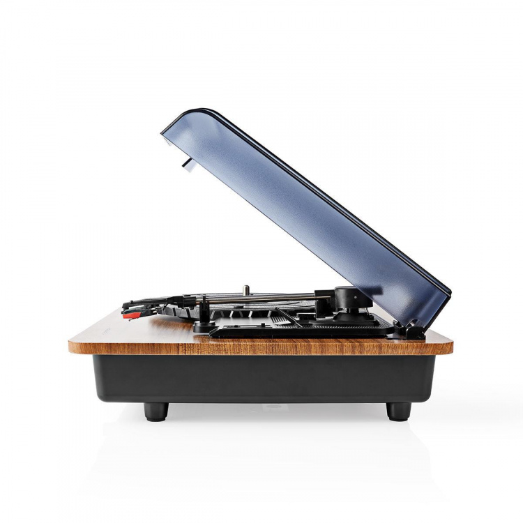Nedis Platenspeler | 33 / 45 / 78 rpm | Riemaandrijving | 1x Stereo RCA | 9 W | Ingebouwde (voor) versterker | ABS / MDF | Bruin / Zwart