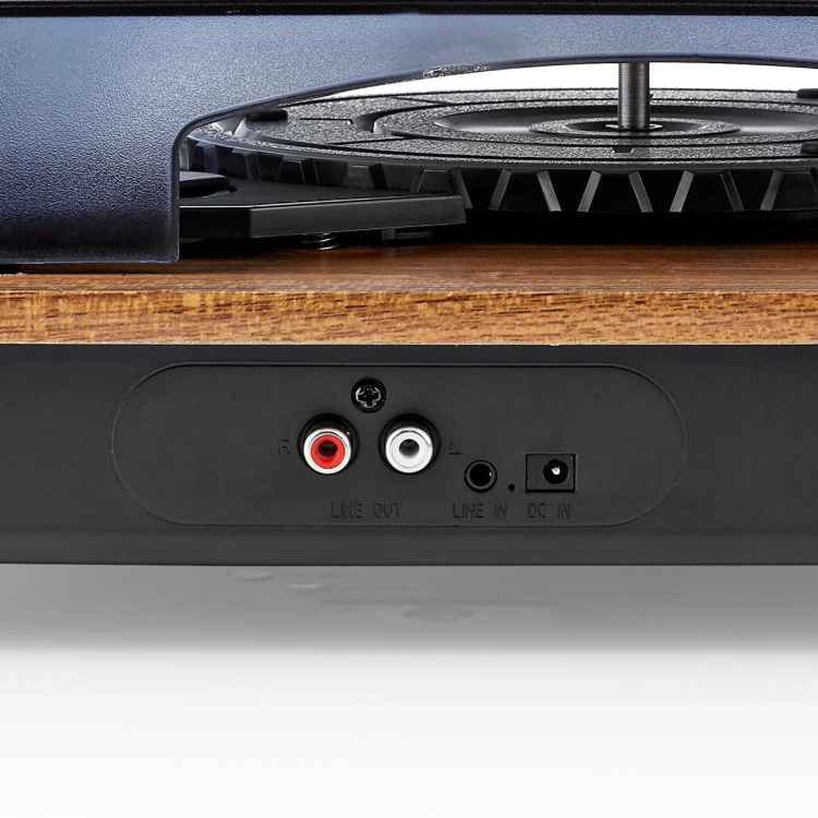 Nedis Platenspeler | 33 / 45 / 78 rpm | Riemaandrijving | 1x Stereo RCA | 9 W | Ingebouwde (voor) versterker | ABS / MDF | Bruin / Zwart