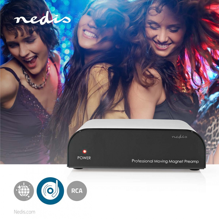 Nedis Voorversterker | Ingangen audio / video / data: 1x RCA | Uitgangen audio / video / data: 1x RCA | 2 Kanalen | Phono / Platenspeler | Automatisch | Zwart Nedis Voorversterker | Ingangen audio / video / data: 1x RCA | Uitgangen audio / video / data: 1x RCA | 2 Kanalen | Phono / Platenspeler | Automatisch | Zwart