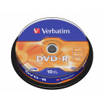 DVD-R 16X 4.7GB 10 Pack Spindel Mat Zilver