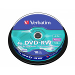 DVD-RW 4x 4.7GB 10 Pack Spindel Mat Zilver