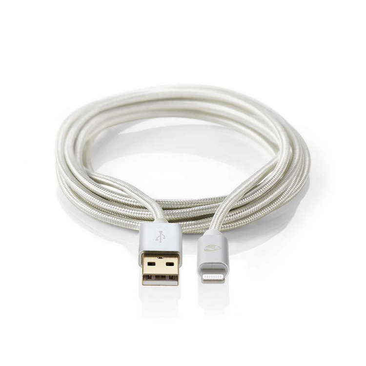 Nedis Lightning Kabel | USB 2.0 | Apple Lightning 8-Pins | USB-A Male | 480 Mbps | Verguld | 1.00 m | Rond | Gevlochten / Nylon | Aluminium | Cover Window Box
