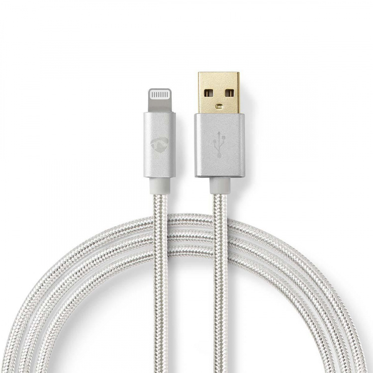 Nedis Lightning Kabel | USB 2.0 | Apple Lightning 8-Pins | USB-A Male | 480 Mbps | Verguld | 1.00 m | Rond | Gevlochten / Nylon | Aluminium | Cover Window Box
