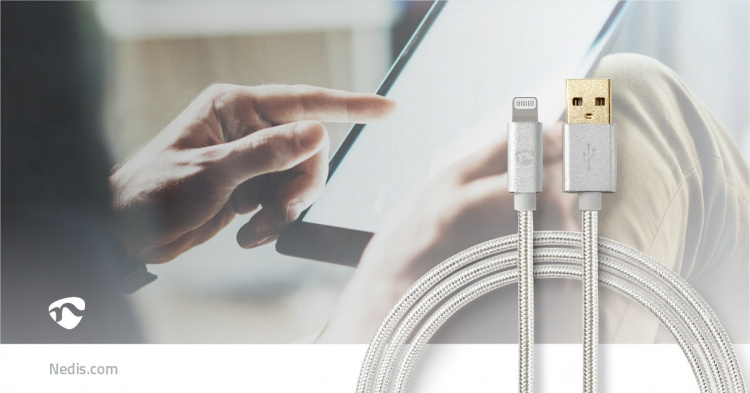 Nedis Lightning Kabel | USB 2.0 | Apple Lightning 8-Pins | USB-A Male | 480 Mbps | Verguld | 1.00 m | Rond | Gevlochten / Nylon | Aluminium | Cover Window Box