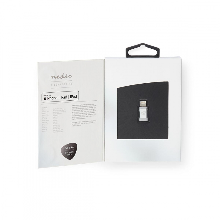 Nedis Lightning-Adapter | Apple Lightning 8-Pins | USB Micro-B Female | Verguld | Rond | Aluminium | Cover Window Box Nedis Lightning-Adapter | Apple Lightning 8-Pins | USB Micro-B Female | Verguld | Rond | Aluminium | Cover Window Box