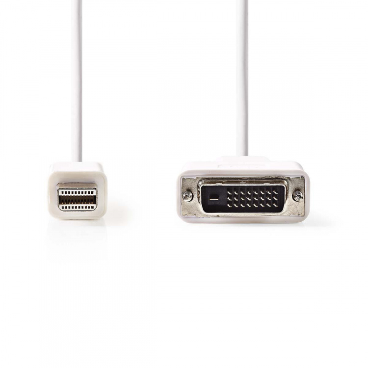 Nedis Mini DisplayPort-Kabel | DisplayPort 1.2 | Mini-DisplayPort Male | DVI-D 24+1-Pins Male | 21.6 Gbps | Vernikkeld | 2.00 m | Rond | PVC | Wit | Envelop