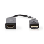 Nedis DisplayPort-Kabel | DisplayPort Male | HDMI™ Output | 4K@30Hz | Verguld | 0.20 m | Rond | PVC | Antraciet | Doos Nedis DisplayPort-Kabel | DisplayPort Male | HDMI™ Output | 4K@30Hz | Verguld | 0.20 m | Rond | PVC | Antraciet | Doos
