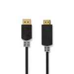 Nedis DisplayPort-Kabel | DisplayPort Male | HDMI™ Connector | 4K@30Hz | Verguld | 2.00 m | Rond | PVC | Antraciet | Doos Nedis DisplayPort-Kabel | DisplayPort Male | HDMI™ Connector | 4K@30Hz | Verguld | 2.00 m | Rond | PVC | Antraciet | Doos