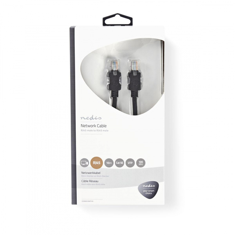 Nedis CAT5e Netwerkkabel | U/UTP | RJ45 Male | RJ45 Male | 10.0 m | Rond | LSZH | Antraciet | Window Box