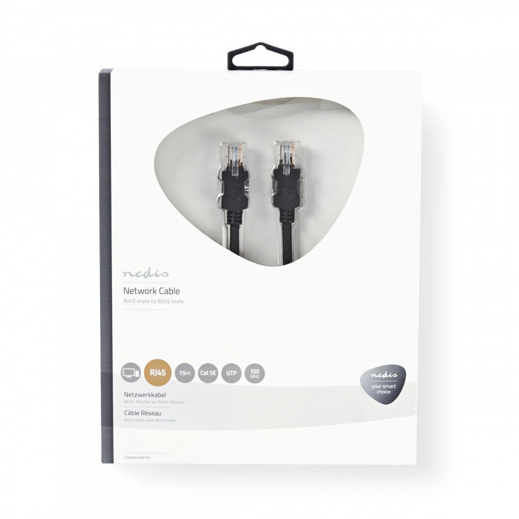 Nedis CAT5e Netwerkkabel | U/UTP | RJ45 Male | RJ45 Male | 15.0 m | Rond | LSZH | Antraciet | Window Box