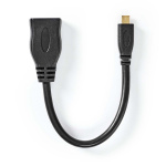 Nedis High Speed HDMI™-Kabel met Ethernet | HDMI™ Micro-Connector | HDMI™ Output | 4K@30Hz | 10.2 Gbps | 0.20 m | Rond | PVC | Zwart | Envelop Nedis High Speed HDMI™-Kabel met Ethernet | HDMI™ Micro-Connector | HDMI™ Output | 4K@30Hz | 10.2 Gbps | 0.20 m | Rond | PVC | Zwart | Envelop