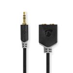 Nedis Stereo-Audiokabel | 3,5 mm Male | 2x 3,5 mm Female | Verguld | 0.20 m | Rond | Antraciet | Doos Nedis Stereo-Audiokabel | 3,5 mm Male | 2x 3,5 mm Female | Verguld | 0.20 m | Rond | Antraciet | Doos
