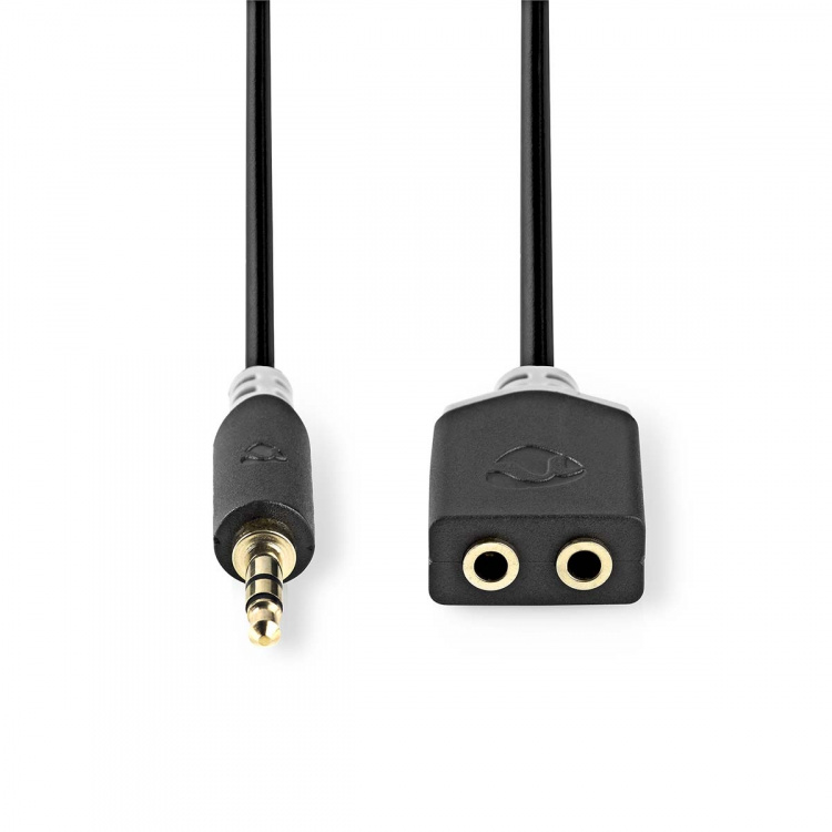 Nedis Stereo-Audiokabel | 3,5 mm Male | 2x 3,5 mm Female | Verguld | 0.20 m | Rond | Antraciet | Doos Nedis Stereo-Audiokabel | 3,5 mm Male | 2x 3,5 mm Female | Verguld | 0.20 m | Rond | Antraciet | Doos