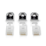 Nedis RJ45-Connector | Male | Solid UTP CAT6 | Recht | Verguld | 10 Stuks | PVC | Grijs | Doos