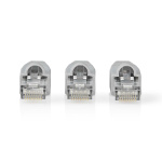 Nedis RJ45-Connector | Male | Solid UTP CAT6 | Recht | Verguld | 10 Stuks | PVC | Grijs | Doos