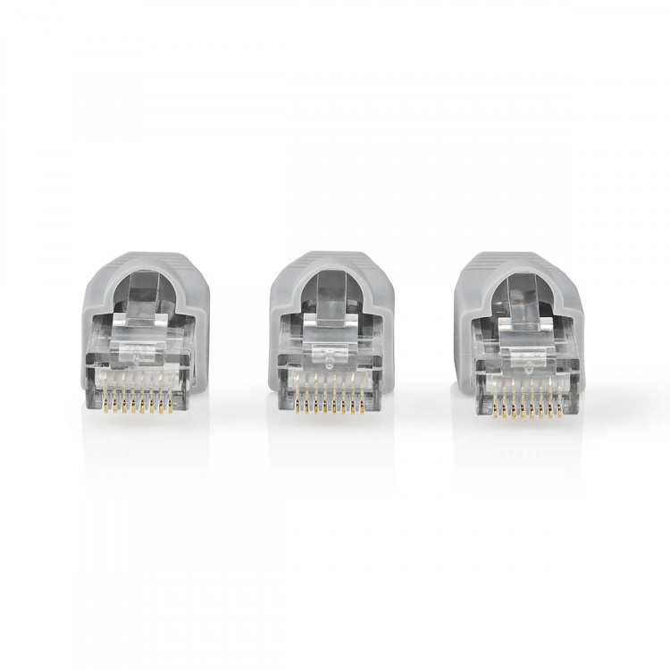 Nedis RJ45-Connector | Male | Solid UTP CAT6 | Recht | Verguld | 10 Stuks | PVC | Grijs | Doos