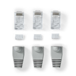 Nedis RJ45-Connector | Male | Solid UTP CAT6 | Recht | Verguld | 10 Stuks | PVC | Grijs | Doos