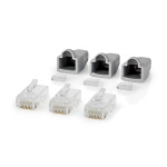 Nedis RJ45-Connector | Male | Solid UTP CAT6 | Recht | Verguld | 10 Stuks | PVC | Grijs | Doos