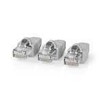 Nedis RJ45-Connector | Male | Solid UTP CAT6 | Recht | Verguld | 10 Stuks | PVC | Grijs | Doos