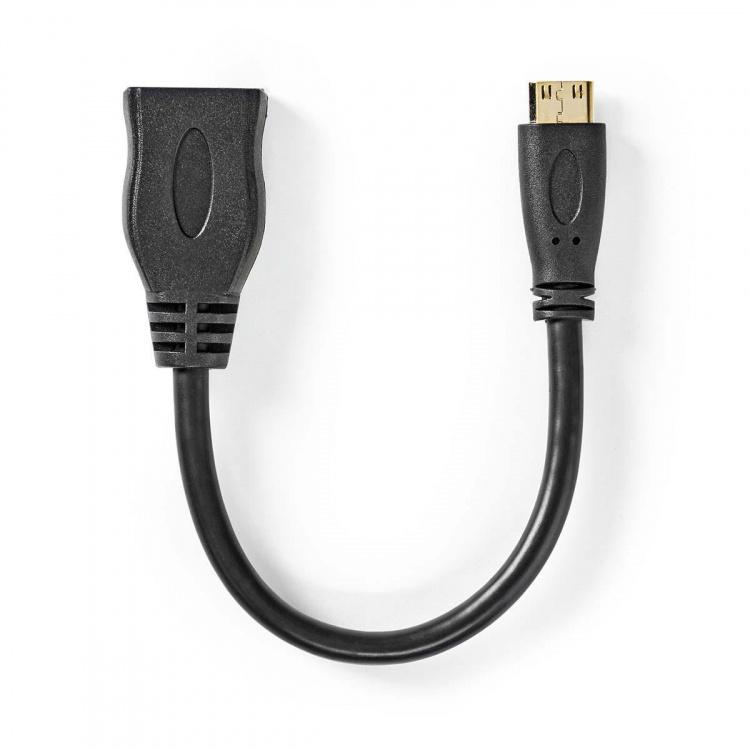 Nedis High Speed HDMI™-Kabel met Ethernet | HDMI™ Mini-Connector | HDMI™ Output | 4K@30Hz | 10.2 Gbps | 0.20 m | Rond | PVC | Zwart | Envelop Nedis High Speed HDMI™-Kabel met Ethernet | HDMI™ Mini-Connector | HDMI™ Output | 4K@30Hz | 10.2 Gbps | 0.20 m | Rond | PVC | Zwart | Envelop