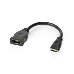 Nedis High Speed HDMI™-Kabel met Ethernet | HDMI™ Mini-Connector | HDMI™ Output | 4K@30Hz | 10.2 Gbps | 0.20 m | Rond | PVC | Zwart | Envelop Nedis High Speed HDMI™-Kabel met Ethernet | HDMI™ Mini-Connector | HDMI™ Output | 4K@30Hz | 10.2 Gbps | 0.20 m | Rond | PVC | Zwart | Envelop