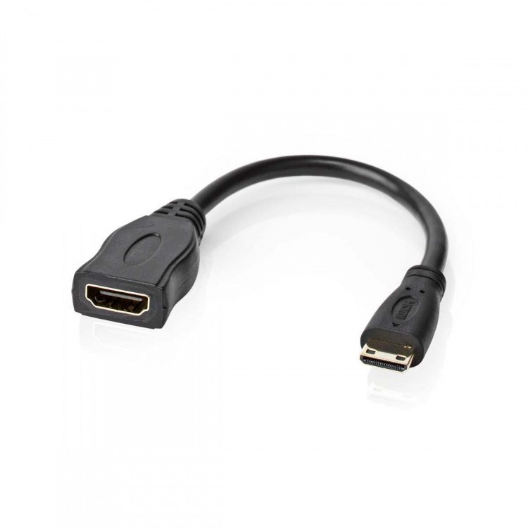 Nedis High Speed HDMI™-Kabel met Ethernet | HDMI™ Mini-Connector | HDMI™ Output | 4K@30Hz | 10.2 Gbps | 0.20 m | Rond | PVC | Zwart | Envelop Nedis High Speed HDMI™-Kabel met Ethernet | HDMI™ Mini-Connector | HDMI™ Output | 4K@30Hz | 10.2 Gbps | 0.20 m | Rond | PVC | Zwart | Envelop