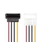 Nedis Interne Voedingskabel | Molex Male | SATA 15-Pins Female | Verguld | 0.15 m | Rond | PVC | Multicolour | Envelop Nedis Interne Voedingskabel | Molex Male | SATA 15-Pins Female | Verguld | 0.15 m | Rond | PVC | Multicolour | Envelop